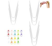 Wjelet Addi Crasy Trio Lot de 9 aiguilles à tricoter circulaires en métal de 23 cm en 2,5 mm/3 mm/3,5 mm, et 18 petites aiguilles à code couleur, jeu d'aiguilles flexibles pour projets artisanaux