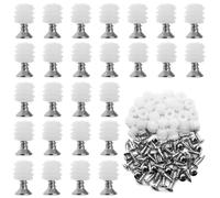 Wjelet Lot de 100 chevilles de charnière 10 mm, en plastique, avec vis, chevilles d'extension pour portes d'armoire, réparation de meubles et charnières de porte