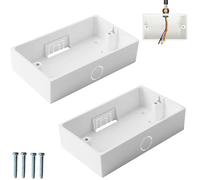 Wjelet Lot de 2 boîtes arrière à double prise - Type 146 - Pour installations électriques - Pour un usage résidentiel et commercial - Avec 4 vis (blanc)