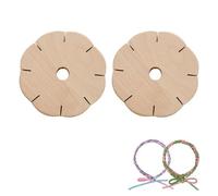 Wjelet Lot de 2 disques à tricoter en bois pour bracelets DIY, parfaits pour nouer et tisser des perles, idéal pour les cadeaux d'anniversaire et de festival