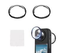 Wjelet Lot de 2 protections de lentille de qualité supérieure pour Insta360 x4, protection de lentille compatible avec Insta 360 X4, rotation 3D haute qualité PC Couvertures de protection de lentille
