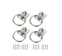 Wjelet Lot de 4 plaques à œil avec œillet en acier inoxydable, très résistantes avec anneau, plaque de fixation murale pour montage au plafond, voile d'ombrage, balançoire, bateau, applications
