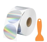 Wjelet Munbyn Lot de 400 étiquettes autocollantes holographiques rondes transparentes pour imprimante thermique Munbyn 50 x 50 mm