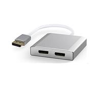 WJESOG 1x2 DisplayPort à Dual DisplayPort Splitter Adaptateur, MDP à 2 DP Hub Multi Stream Transport Support 4K Résolution Support MST, SST