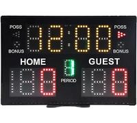 WJFLUCK Tableau de Bord électronique, Tableau de Bord LED avec télécommande, réglage de la luminosité à 5 Niveaux, indicateur de Batterie Faible, pour Basket-Ball, Football, Volley-Ball, Tennis de t