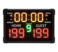 WJFLUCK Tableau de Bord LED de Table, Tableau de Bord électronique numérique, WiFi et télécommande, Horloge de tir, Multisports de Basket-Ball/Baseball/Football/Volley-Ball pour Une Utilisation inté