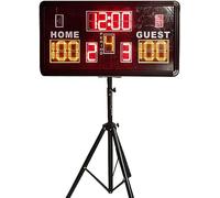 WJFLUCK Tableau de Bord LED, Tableau de Bord Multisport numérique Portable, télécommande sans Fil, Facile à Utiliser, Peut être utilisé pour diverses compétitions intérieures/extérieures, avec téléc