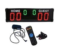 WJFLUCK Tableau de Bord Portable à LED, Tableau de Bord Professionnel à 6 Chiffres, Affichage numérique électronique pour Basket-Ball, Baseball/Football/Tennis