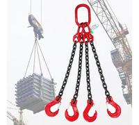 WJFTODAY Chaînes de Levage, chaînes de Levage industrielles à 4 brins 6/25, élingue en ace de Levage à Longueur réglable de 2 à 13 Pieds pour l'exploitation forestière et Le Levage de Charges Lourdes