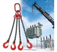 WJFTODAY Chaînes de Levage, chaînes de Levage Robustes, élingue à 4 Points avec Crochets, 2/5/8/11/16/21/28 tonnes, 6,4 T, 3 m (9,8 pi) pour la sécurité du Chargement, Le remorquage et la manutention