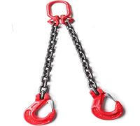 WJFTODAY Chaînes de Levage, élingue de Levage Robuste à 2 brins avec Crochets de préhensipour Le Levage de Machines, bâtiments, dépanneuses, camions de remorquage, Plateaux - Chaîne Durable et fiable