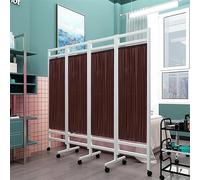 WJFTODAY Cloison de séparation de pièce Mobile à 4 Panneaux pour Salle d'hôpital/Salon deauté/musée de la santé avec roulettes, Cadre en Fer Pliable, Tissu en Nylon et Soie Bleu Rose café Blanc Jaune