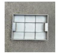 WJFTODAY Couvercle de Regard carré Personnalisable en Acier Inoxydable pour Bassin de draercle affleurant pour trottoirs, Trappe d'inspection Invisible pour Jardin et pelouse, Dimensions : 81 x 81 cm