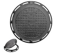 WJFTODAY Couvercle de Regard et de Fosse septique Rond en Fonte de 61 cm (24 po), renforce 61 cm (24 po), renforcé d'acier, antidérapant, Solution de Drainage pour allées, patios et Surfaces en béton