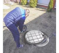WJFTODAY Couvercle de Regard Rond en Acier renforcé pour fosses en béton • Couvercle de fn béton • Couvercle de Fosse septique et de Drain Robuste pour quais, trottoirs et allées • sur Mesure (90 cm)