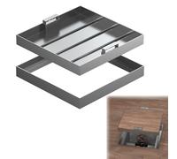 WJFTODAY Couvercle et Cadre d'inspection Invisibles, Couvercle carré en Acier Inoxydable r Inoxydable pour Fosse septique avec Base, Trappe d'accès carrelée pour allées, patios, Jardins (70 cm/28 po)