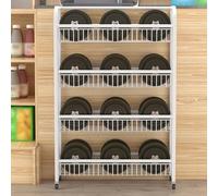 WJFTODAY Étagère de présentation pour Commerce de détail, Chariot de Cuisine à 4 Niveaux,r Fruits, légumes et Boissons, Support Utilitaire Roulant pour Garde-Manger (Couleur : Noir, Taille : L50CM(1)