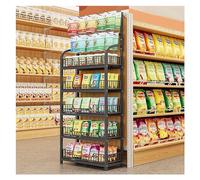 WJFTODAY Étagères à légumes pour supermarché, présentoir à Snacks à 4 ou 5 Niveaux, prése, présentoirs en Acier pour Produits/Bonbons/Chips, conteneurs de Rangement pour Fruits et légumes de Cuisine.