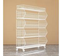 WJFTODAY Grand Chariot à Fruits et légumes à 4 ou 5 Niveaux pour supermarché, présentoir ES, étagère de Vente au détail en Acier au Carbone/Porte-Chips (120 x 45 x 140 cm / 47,2 x 17,7 x 55,1 Pouces)