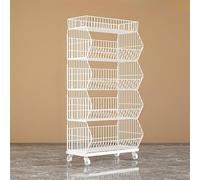 WJFTODAY Grand Chariot à Fruits et légumes à 4 ou 5 Niveaux pour supermarché, présentoir tes, étagère de Vente au détail en Acier au Carbone/Porte-Chips (90 x 45 x 140 cm / 35,4 x 17,7 x 55,1 Pouces)