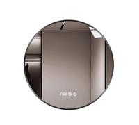WJFTODAY Miroir de Salle de Bain Rond à LED, Miroir de Maquillage Mural éclairé de 50 cm 0 cm avec antibuée, capteur Tactile, 3 Modes d'éclairage, intensité Variable, Design Noir Moderne (60 x 60 cm)