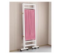 WJFTODAY Paravent médical à roulettes, 3 Panneaux - 180 cm de Hauteur, cloison de séparat, cloison de séparation temporaire Pliable, pour Clinique/Salle/Salle d'examen, Gain de Place (Couleur : Rose)