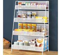 WJFTODAY Présentoir à Chips et Snacks à 2, 3 ou 4 Niveaux pour comptoir, étagère/organisala Caisse, Le supermarché, Support de Rangement Alimentaire en Fil métallique (Couleur : 4 Niveaux - Blanc, Si