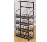 WJFTODAY Présentoir de Vente au détail, présentoir à Snacks - 4 Niveaux, Blanc et Noir, Pet Chips avec 10 Crochets, étagère pour Fruits et légumes (Couleur : 4 Niveaux, Noir, Dimensions : 50 x 27 cm)