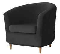 WJHDWYD 2 Pièce Housse De Fauteuil Cabriolet Chesterfield, Velours Housse De Fauteuil Club avec Housse De Coussin Antidérapant Housse De Canapé Tub Chair pour Hôtel(Le Noir)