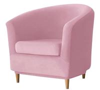 WJHDWYD 2 Pièce Housse De Fauteuil Cabriolet Chesterfield, Velours Housse De Fauteuil Club avec Housse De Coussin Antidérapant Housse De Canapé Tub Chair pour Hôtel(Rose)