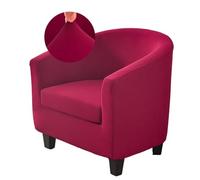 WJHDWYD Housse de Fauteuil Cabriolet 1 Place Extensible Housse de Fauteuil 2 Pieces Couleur Unie Couverture de Fauteuil Tissu Doux Antidérapant avec Housse de Siège(Rouge Bordeaux)