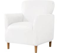 WJHDWYD Housse de Fauteuil Extensible 1 Place, Velours Housse de Fauteuil Club Couverture de Fauteuil Chesterfield Lavable Protecteur de Fauteuil pour Salon Tub Chair Canapé(Blanco)