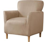 WJHDWYD Housse de Fauteuil Extensible 1 Place, Velours Housse de Fauteuil Club Couverture de Fauteuil Chesterfield Lavable Protecteur de Fauteuil pour Salon Tub Chair Canapé(Camello)