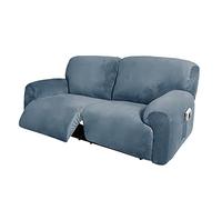 WJHDWYD Housses de Chaise inclinables, Housse de canapé inclinable Extra Large 190-254 cm 2 Places, 6 pièces Housses de Chaise inclinables en Velours Extensible Amovibles(Blu Pietra)