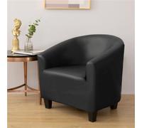 WJHDWYD Imperméable Housse de Fauteuil Cabriolet Chesterfield en Cuir Extensible 1 Place Moderne Couverture de Fauteuil Housse de Fauteuil Salon Club, Facile à Installer et à Laver(Noir)