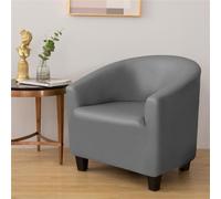 WJHDWYD Imperméable Housse de Fauteuil Cabriolet Chesterfield en Cuir Extensible 1 Place Moderne Couverture de Fauteuil Housse de Fauteuil Salon Club, Facile à Installer et à Laver(Gris)