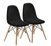 WJHDWYD Lot de 2/4/6 Housses de chaises de Salle à Manger, Style Coque, Style Moderne du Milieu du siècle, Housses de chaises d'appoint rembourrées(B2,4 PCS)
