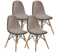 WJHDWYD Lot de 2/4/6 Housses de chaises de Salle à Manger, Style Coque, Style Moderne du Milieu du siècle, Housses de chaises d'appoint rembourrées(A3,4 PCS)