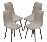 WJHDWYD Lot de 2/4/6 Housses de chaises de Salle à Manger, Style Coque, Style Moderne du Milieu du siècle, Housses de chaises d'appoint rembourrées(A5,4 PCS)