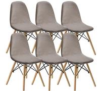 WJHDWYD Lot de 2/4/6 Housses de chaises de Salle à Manger, Style Coque, Style Moderne du Milieu du siècle, Housses de chaises d'appoint rembourrées(A3,6 PCS)
