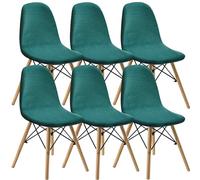 WJHDWYD Lot de 2/4/6 Housses de chaises de Salle à Manger, Style Coque, Style Moderne du Milieu du siècle, Housses de chaises d'appoint rembourrées(A4,6 PCS)