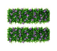 WJHDWYD - Treillis de jardin artificiel avec feuilles et fleurs, clôture extensible en faux lierre, haie artificielle en Green, matériau : tissu de soie + clôture, style : Jardin