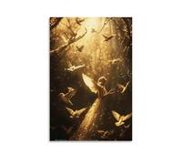 WJHJZQYY A Choir of Birds Echoes The Angel's First Words - « He Is Not Here. He Is Risen » - Décoration murale moderne à suspendre - 60 x 90 cm