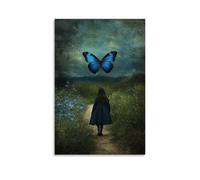 WJHJZQYY A Lost Traveler Once Found His Way by Following A Blue Butterfly, And at The End of The Path, Mary Was Waiting. Poster mural décoratif moderne à suspendre 40 x 60 cm