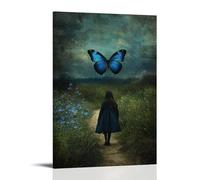 WJHJZQYY A Lost Traveler Once Found His Way by Following A Blue Butterfly, And at The End of The Path, Mary Was Waiting. Poster mural décoratif moderne à suspendre 50 x 75 cm