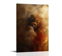 WJHJZQYY A Mother Clutches Her Child As Jesus Appears through Smoke, Parting The Fire with Nothing But Presence. Poster mural décoratif moderne à suspendre 20 x 30 cm