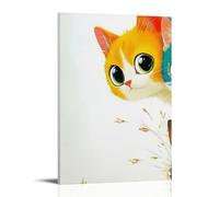 WJHJZQYY Adorable chat orange et vert - Décoration murale moderne à suspendre - 20 x 30 cm