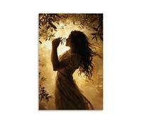 WJHJZQYY Affiche murale décorative moderne à suspendre avec inscription « Her Figure Is Framed by Olive Branches, The Golden Sky behind Her Holding Back A Gathering Storm » (20 x 30 cm)