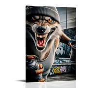 WJHJZQYY Affiche murale sauvage urbaine - Canine - Graffiti - Décoration murale moderne à suspendre - 20 x 30 cm