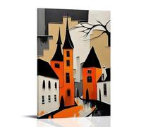 WJHJZQYY Art mural minimaliste d'architecture urbaine décorative moderne à suspendre 50 x 75 cm